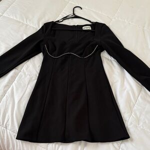 Princess Polly Black Long Sleeve Dress with Elegant Detail
